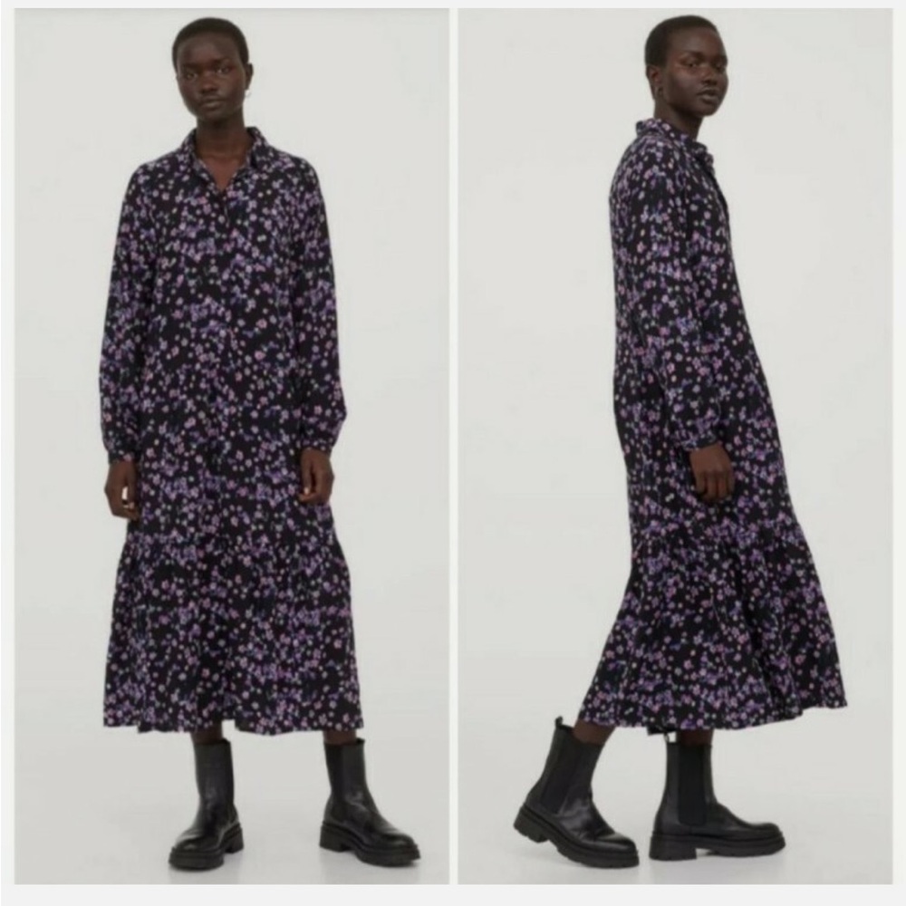 H&M Purple Floral Maxi Dress